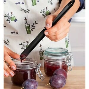 Black Silicone Spatula Cake Icing Frosting Spreader Kitchen Bowl Jar Scraper